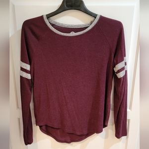 SO Long Sleeve Burgandy Shirt, Size Medium